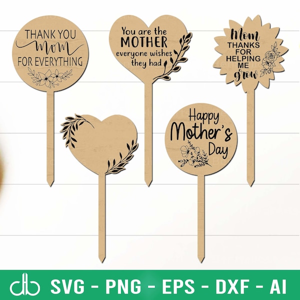 Mother's Day Gift Card Holder SVG, Mother's Day Garden Markers SVG, Mother's Day Plant Tags SVG, Mother's Day Plant Stakes Svg, Mother Gift