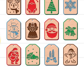 Gift Tags SVG, Christmas Tags SVG, Christmas Gift Tags SVG Bundle, Tags Laser Cut, Christmas Accessories, Christmas Signs, Christmas Svg