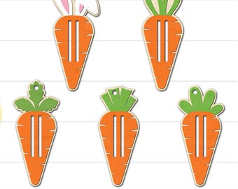 Easter Carrot Money Holder SVG Bundle, Carrot Money Sign Easter Ornament, Easter Money Clip SVG, Money Gift Holder SVG, Money Clip Laser Cut