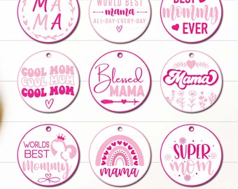 Mothers Day Keychain SVG Bundle, Mom Keychain SVG Bundle, Acrylic Keychain SVG, Round Keychain Svg, Round Pattern Svg, Wristlet Keychain Svg