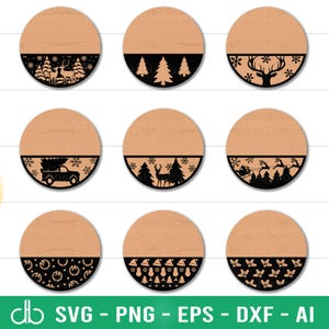 Christmas Door Hanger SVG Bundle, Christmas Door Hangers SVG, Christmas Round Sign SVG, Round Door Hanger, Christmas Decor, Christmas Signs