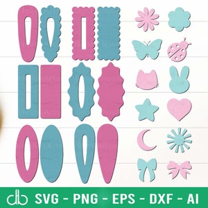 Snap Clip SVG Bundle, Snap Clips SVG, Snap Clip Template Bundle, Snap Hair Clips SVG, Window Snap Clips Svg, Faux Leather Bow, Bow Template