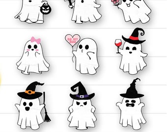 Cute Ghost SVG Bundle, Halloween Ghosts SVG, Happy Ghosts SVG, Funny Ghosts, Halloween Signs, Halloween Decor, Halloween Ornaments