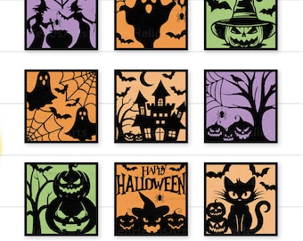 Halloween Signs SVG, Halloween Tiered Tray SVG, Halloween Decor, Halloween Ornaments, Halloween Door Hanger, Halloween Signs, Halloween SVG