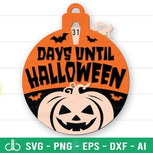 Days Until Halloween SVG, Halloween Countdown SVG, Countdown to Halloween Calendar SVG, Halloween Witch Pumpkin Calendar, Halloween Decor