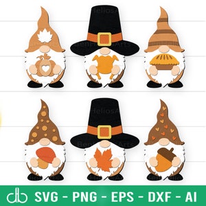 Autumn Gnome Bundle SVG, Autumn Gnomes SVG, Fall Gnome Ornaments SVG, Gnomes Fall Sign Laser Cut Files, Fall Decor, Autumn Sign, Fall Gnomes