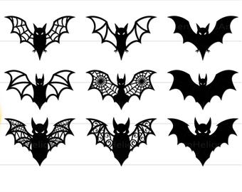 Halloween Bats Bundle SVG, Halloween Door Hanger SVG, Bat Door Hanger, Halloween Bat Decor, Bat Laser Cut File, Halloween Ornament, Bats SVG