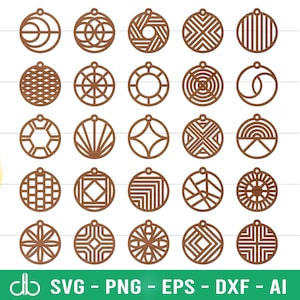 Circle Earring SVG Bundle, Round Earrings SVG, Earrings Template SVG, Round Patterns, Circle Patterns, Round Ornaments, Circle Ornaments