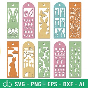 Ostern Lesezeichen SVG Bundle, Ostern Lesezeichen SVG, Lesezeichen SVG, Lesezeichen Vorlage SVG, Lesezeichen Design Datei, Ostern Lesezeichen Laser Cut Datei