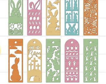 Easter Bookmark SVG Bundle, Easter Bookmarks SVG, Bookmarks SVG, Bookmark Template Svg, Bookmark Design File, Easter Bookmark Laser Cut File