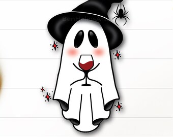 Ghost Wine SVG, Ghost Love Wine SVG, Ghost Holding Wine SVG, Ghost Drinking Wine Svg, Sweet Cute Ghost Wine Svg, Halloween Party Wine Svg