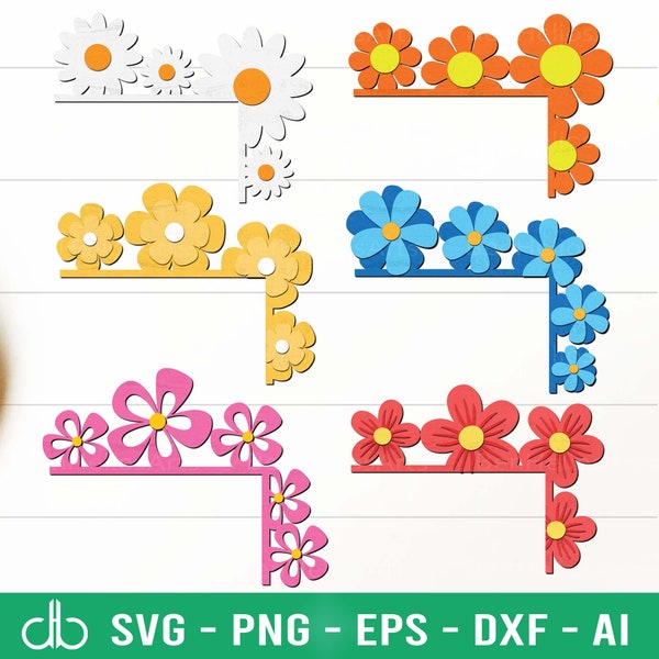 Flower Door Corner Bundle SVG, Flower Door Corners SVG, Flower Door Frame Hanger SVG, Flower Door Hanger Svg, Flower Decor, Flower Signs Svg