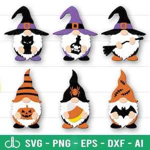 Halloween Gnome Bundle SVG, Halloween Gnomes SVG, Halloween Gnome Ornaments SVG, Halloween Signs, Halloween Decor Laser Cut, Halloween Svg