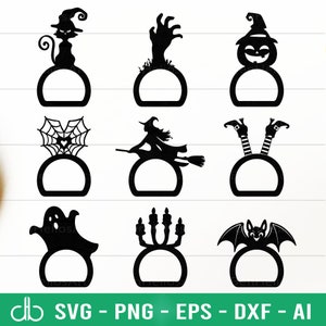 Halloween Serviettenring SVG Bundle, Serviettenhalter SVG, Serviettenringe SVG, Halloween svg Serviette, Serviettenring Halloween Glowforge Laser Cut Files