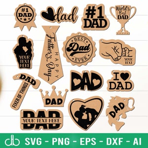 Pacote SVG de chaveiro do dia dos pais, pacote SVG de chaveiro do pai, chaveiro de acrílico SVG, enfeites do dia dos pais Svg, chaveiro de pulseira Svg, chaveiros