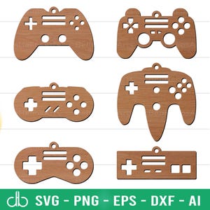 Lot de 2 pinces à billets SVG contrôleur de jeu vidéo de Noël, décoration de Noël signe argent, porte-cadeau argent, pince à billets découpée au laser, jeu SVG
