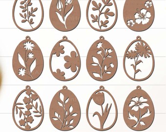 Floral Standing Eggs SVG Bundle, Easter Decor SVG, Easter Flowers SVG, Eggs Shelf Sitter Svg, Easter Spring Decor Svg, Easter Egg Floral Svg