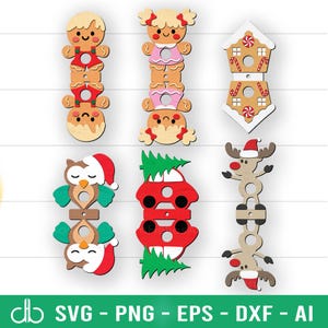 Christmas Lollipop Holder Bundle SVG, Lollipop Holders SVG, Candy Holder SVG, Chocolate Holder Svg, Christmas Lollipop Laser Cut Files Svg