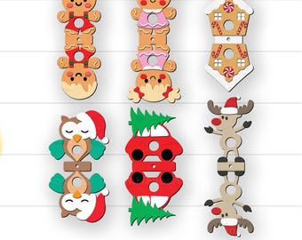 Christmas Lollipop Holder Bundle SVG, Lollipop Holders SVG, Candy Holder SVG, Chocolate Holder Svg, Christmas Lollipop Laser Cut Files Svg