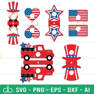 Heureux 4 juillet porte-sucette SVG, support patriotique SVG, SVG de porte-bonbons, chocolat porte-Svg, Svg de sucette jour de l'indépendance