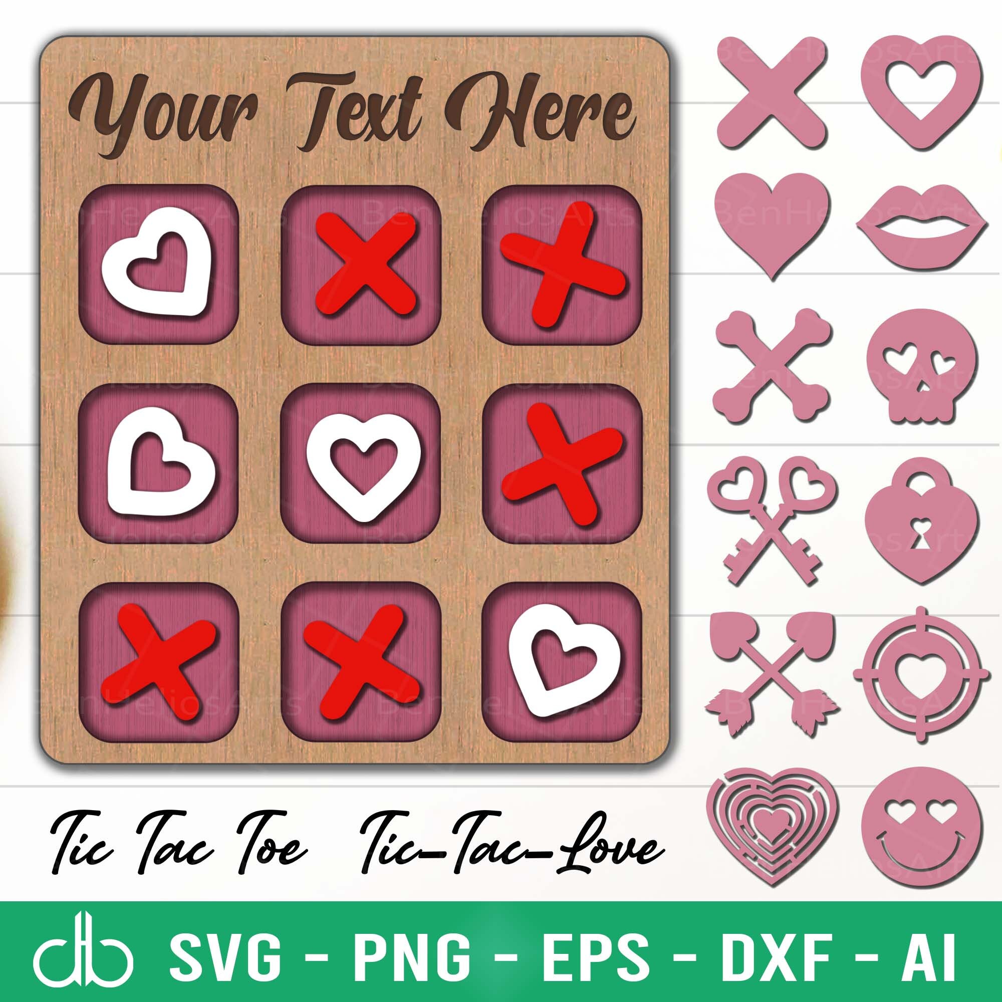 Valentine Tic Tac Toe SVG, Tic-tac-love SVG, Valentine Tic Tac Toe File ...