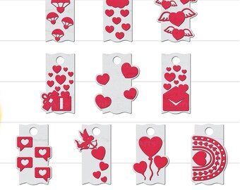 Cute Valentine Heart Tumbler Topper SVG Bundle, Heart Stanley Topper SVG Bundle, 40oz 30oz 20oz Stanley Tumbler Topper, Heart Tumbler Topper