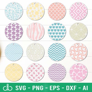 Round Keychains SVG, Round Patterns SVG, Circle Keychains SVG, Circle Patterns Svg, Round Gift Tags Svg, Round Tags Svg, Round Ornaments Svg