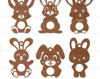 Paquete SVG de porta chocolates de conejito de Pascua, porta conejitos SVG, porta caramelos, porta Pascua, conejos de Pascua, adorno de Pascua, decoración de Pascua SVG