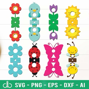 Spring Lollipop Holder SVG Bundle, Lollipop Holders SVG, Candy Holder SVG, Chocolate Holder Svg, Spring Lollipop Laser Cut Files Svg Decor