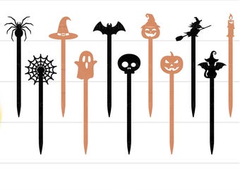 Decorazione per torta di Halloween SVG, pennarelli di Halloween SVG, decorazioni di Halloween SVG, decorazioni per torta di compleanno di Halloween, decorazioni di Halloween SVG, decorazioni per cupcake