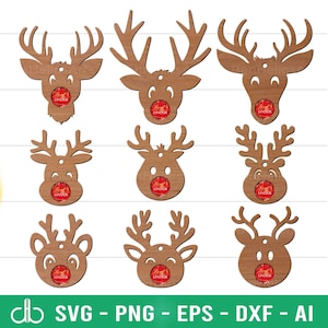 Weihnachten Rentier Schokoladenhalter SVG Bundle, Rentier Halter SVG, Süßigkeitenhalter, Weihnachtshalter, Weihnachten Rentier, Weihnachtsverzierung