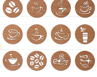Bundle sous-bock café SVG, sous-bocks café SVG, sous-bock caféine SVG, sous-bock en bois, sous-bock amour café, sous-bock à thé, ornement rond sous-bock