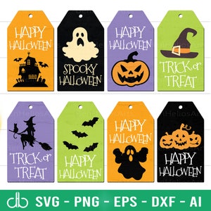 Halloween Gift Tags SVG Bundle, Halloween Tags SVG, Gift Tags SVG, Name Tags, Halloween Tags Laser Cut Files, Name Plate, Halloween Signs
