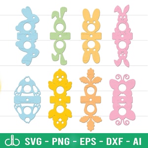 Easter Lollipop Holder Bundle SVG, Lollipop Holders SVG, Candy Holder SVG, Chocolate Holder Svg, Easter Lollipop Laser Cut Files Svg Decor