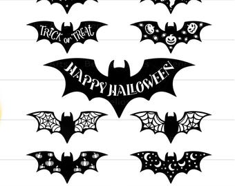 Halloween Bat SVG Bundle, Halloween Bat Scene SVG, Bats SVG, Halloween Bat Door Hanger, Wall Art, Wall Decor, Night Bat, Halloween Scene