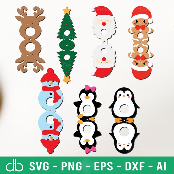 Christmas Lollipop Holder SVG Bundle, Lollipop Holders SVG, Candy Holder SVG, Chocolate Holder Svg, Christmas Lollipop Laser Cut Svg Files