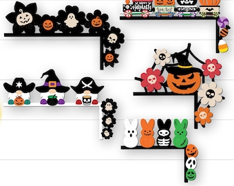 Cute Halloween Door Corner SVG Bundle, Halloween Door Corners SVG, Door Hanger, Halloween Door Topper, Gnome Halloween Door Decor, Door Trim