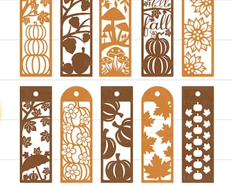 Marque-page automne SVG Bundle, marque-page automne SVG Bundle, marque-pages SVG, automne modèle Svg, conception de marque-page automne, marque-page automne découpé au Laser