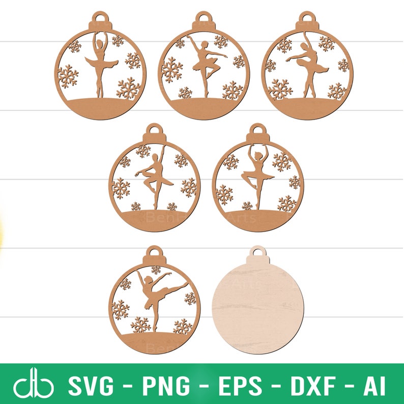 Ballerina Christmas Baubles Ornaments SVG, Ballet Baubles SVG