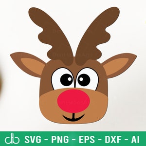 Tarjeta de reno de Navidad SVG, linda tarjeta de reno SVG, tarjeta de Navidad SVG, archivo de corte láser de reno Glowforge, reno de cartón de Navidad Svg