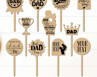 Father&#39;s Day Gift Card Holder SVG, Father&#39;s Day Garden Markers SVG, Father&#39;s Day Plant Tags SVG, Father&#39;s Day Plant Stakes Svg, Father Gift
