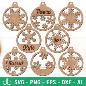 Christmas Ornaments SVG, Christmas Ornament SVG Bundle, Christmas Signs SVG, Christmas Bauble Svg, Christmas Ball Glowforge Laser Cut File