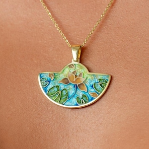 Handmade Cloisonne Enamel Pendant, Sterling Silver Pendant, Georgian Jewelry, Enamel Charm