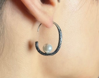 Boucles d'oreilles esthétiques avec perle d'eau douce, HG226