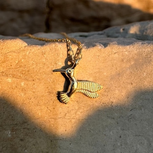 Hummingbird Necklace, Dainty Bird Necklace, Unconditional Love HG021 image 1