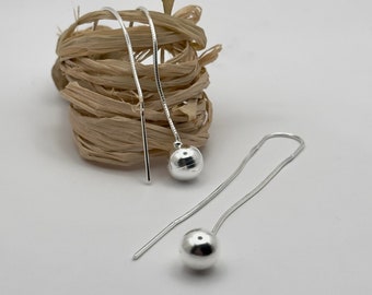 Threader Earrings, Sphere Threader, Dainty Earrings, Unconditional Love HG216