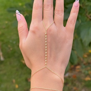 Dainty Bracelet, Gold Hand Chain, Unconditional Love HG302