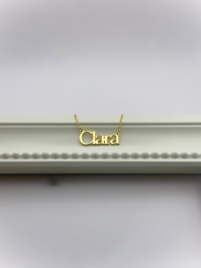 Dainty Name Necklace on 18K Gold Plated Sterling Silver, HG507 image 4