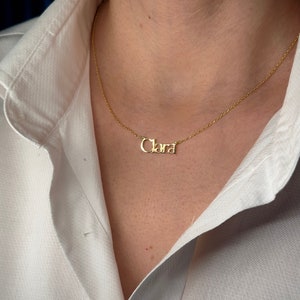 Dainty Name Necklace on 18K Gold Plated Sterling Silver, HG507 image 2