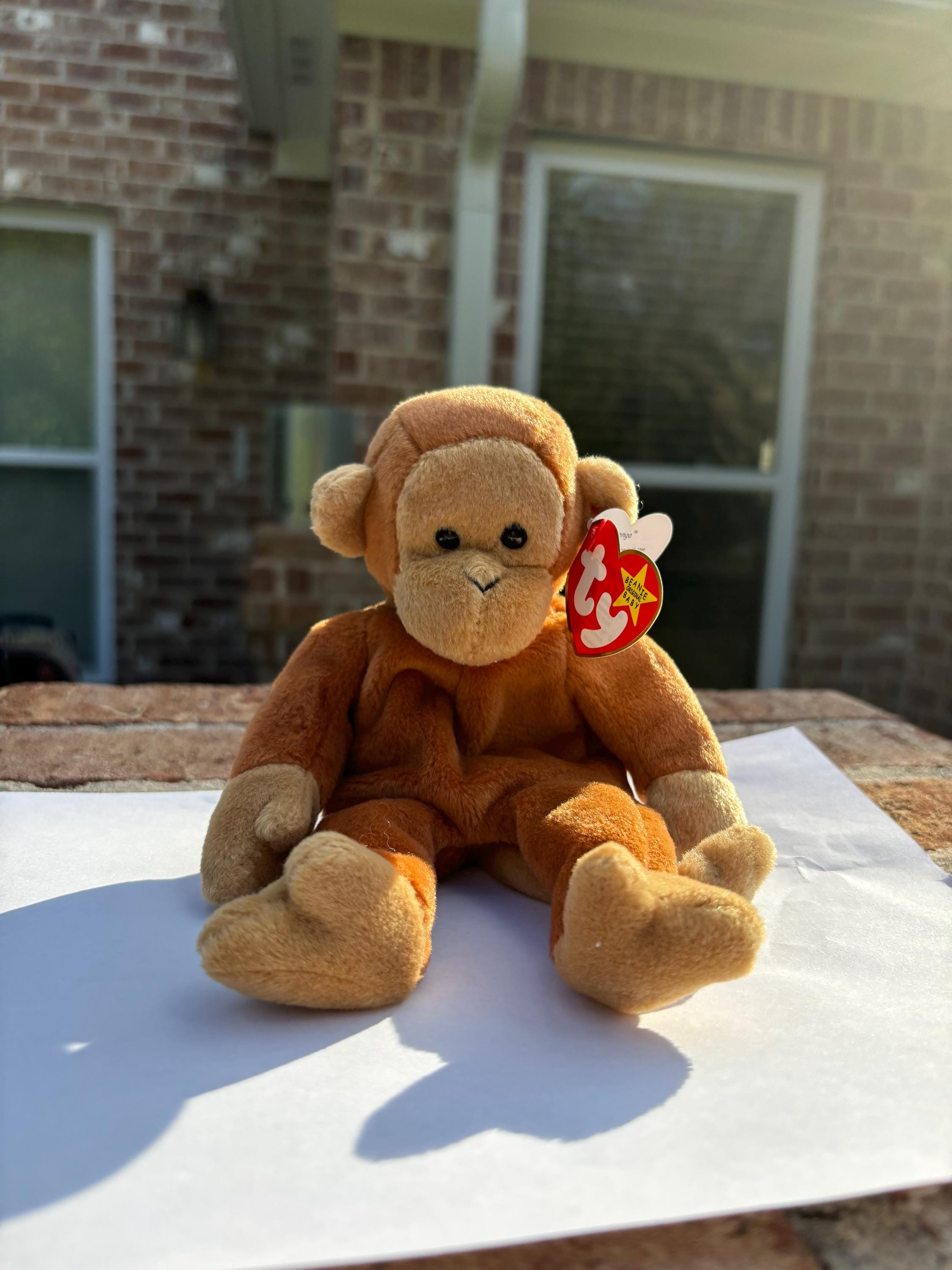 Rare Ty Beanie Baby Bongo Monkey | Vintage 1990s | Tags Errors | stuffed animal